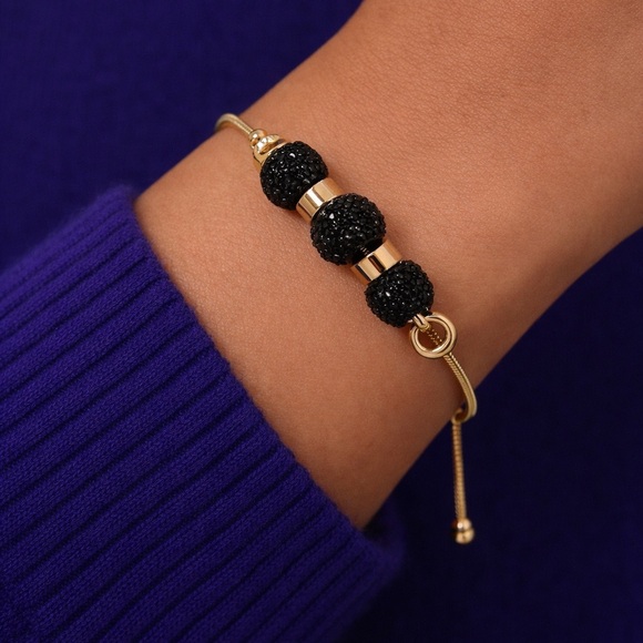 Lane Bryant Jewelry - Black Pave Bead Adjustable Bracelet NWOT (BR1313/2)